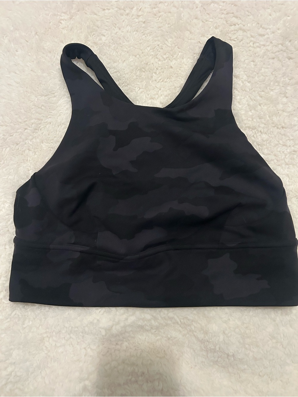 lululemon athletica Black Camo High-Neck Racerback Sports Bra